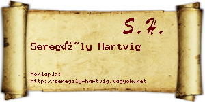Seregély Hartvig névjegykártya